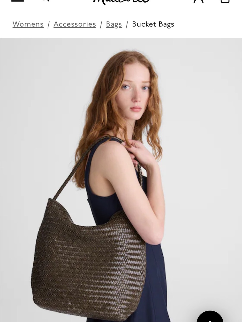 Madewell Signature Woven Bucket Bag in Olive green NWT - Picture 4 of 7